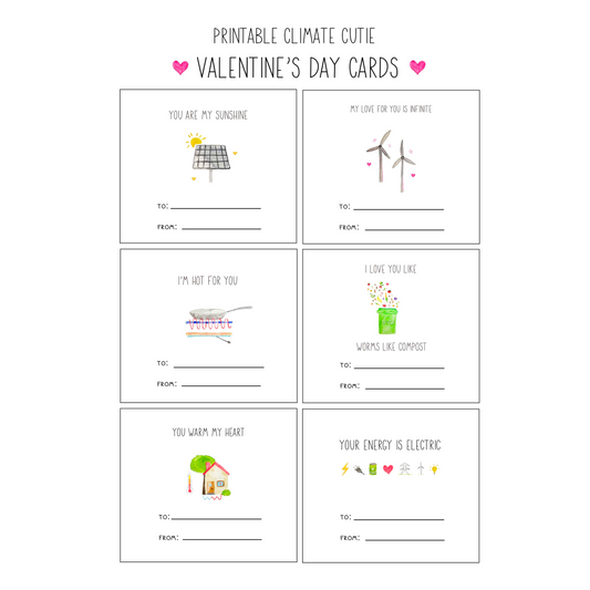 Valentine's Day Climate Cutie Cards- Digital Download