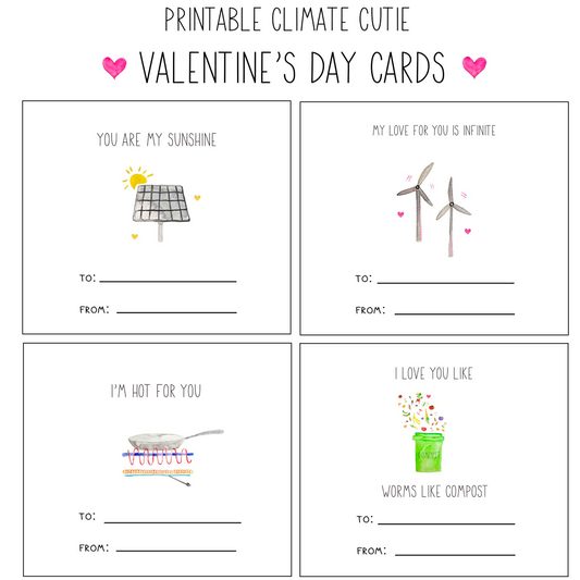 Valentine's Day Climate Cutie Cards- Digital Download