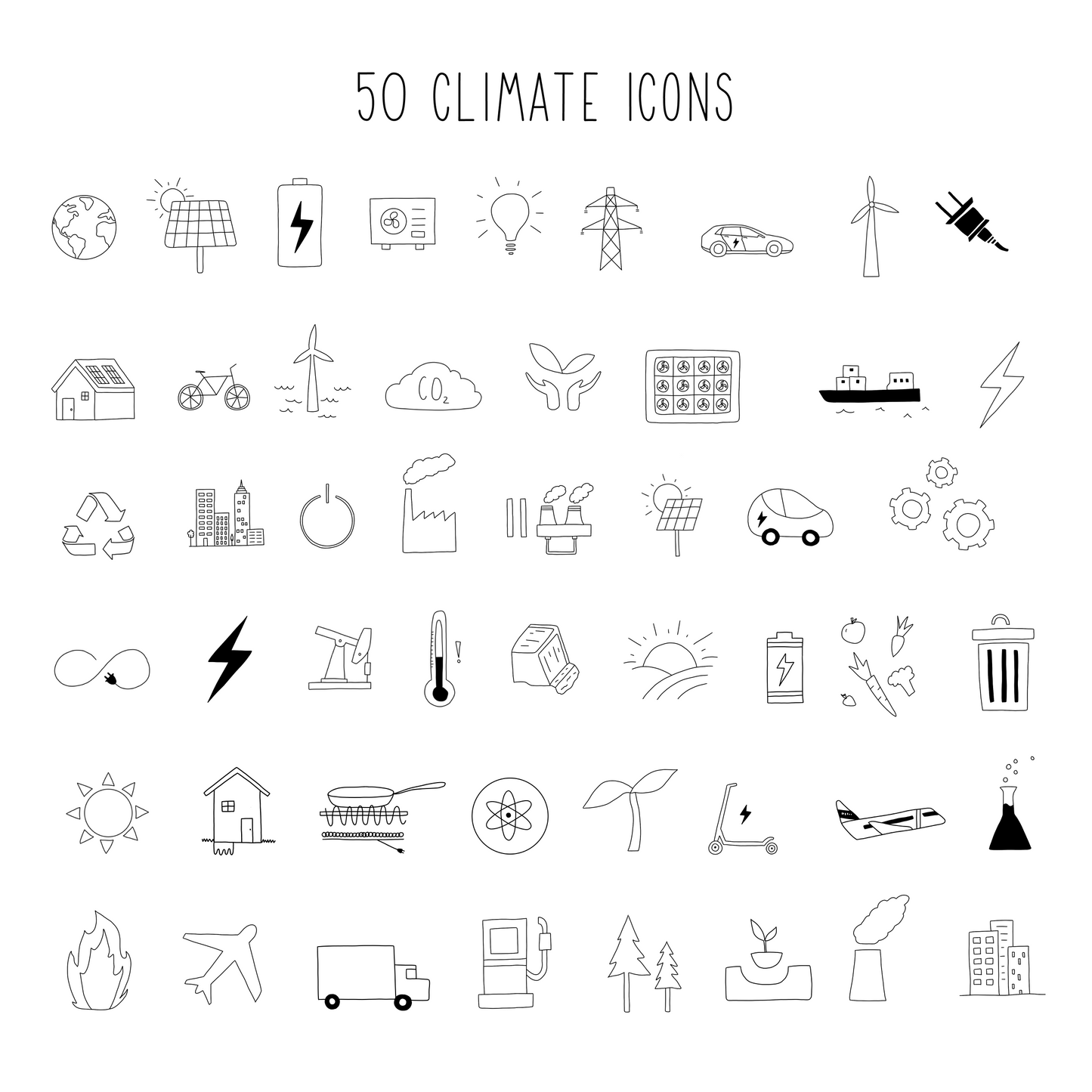 Climate Icon Pack (Black and White)