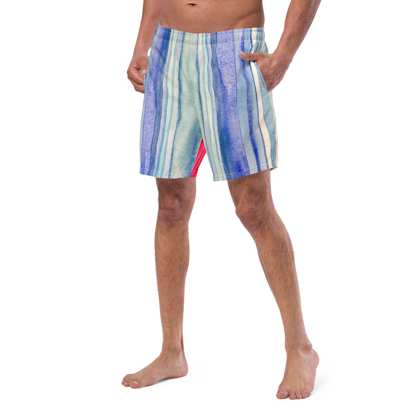 Climate stripes swim trunks