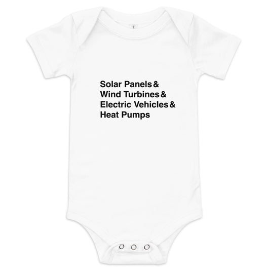 Solar Panels & Wind Turbines & Electric Vehicles & Heat Pumps Baby short sleeve one piece