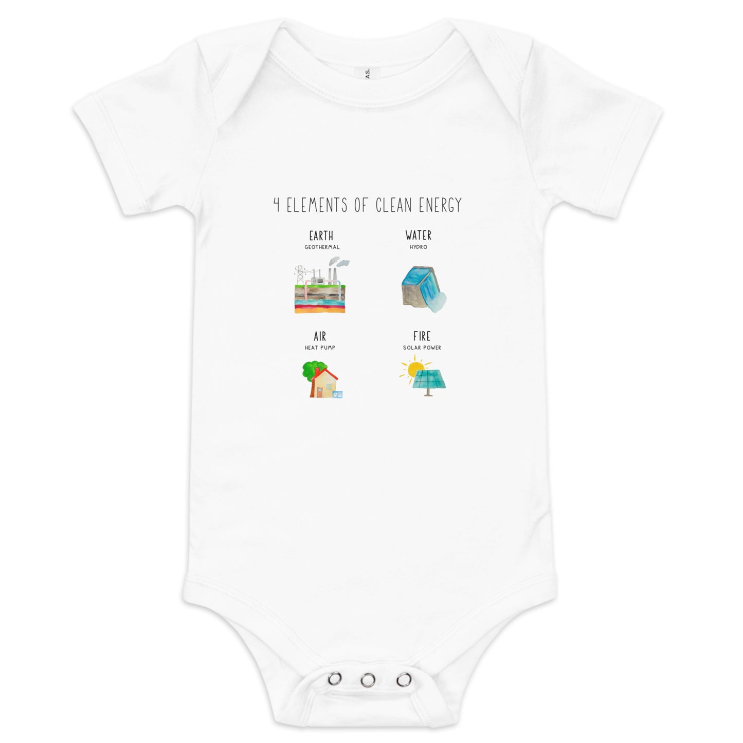 4 Elements of Clean Energy Baby short sleeve one piece