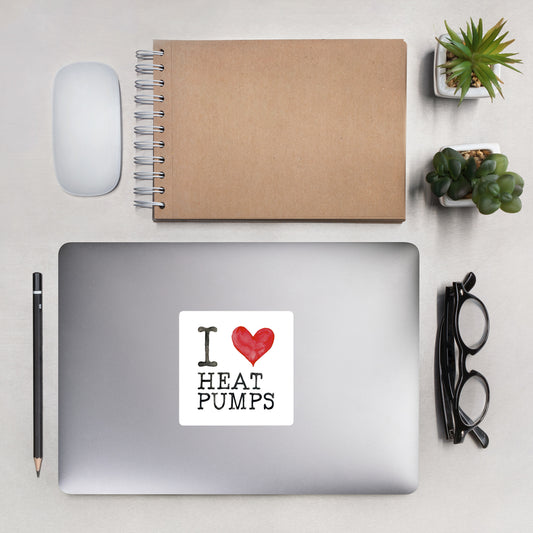 I Heart Heat Pumps Sticker