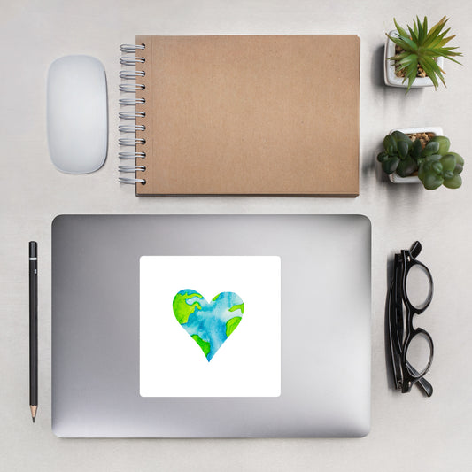 Earth Day Heart Bubble-free stickers