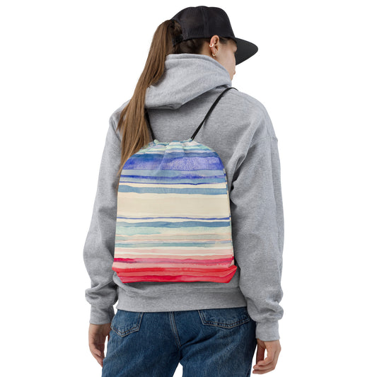 Climate Stripes Drawstring bag