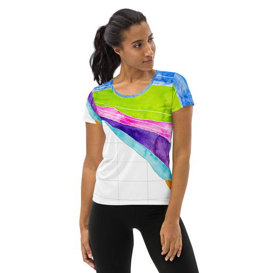 MAC Curve All-Over Print Women's Athletic T-shirt