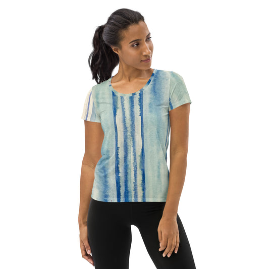 Climate Stripes All-Over Print Women's Athletic T-shirt