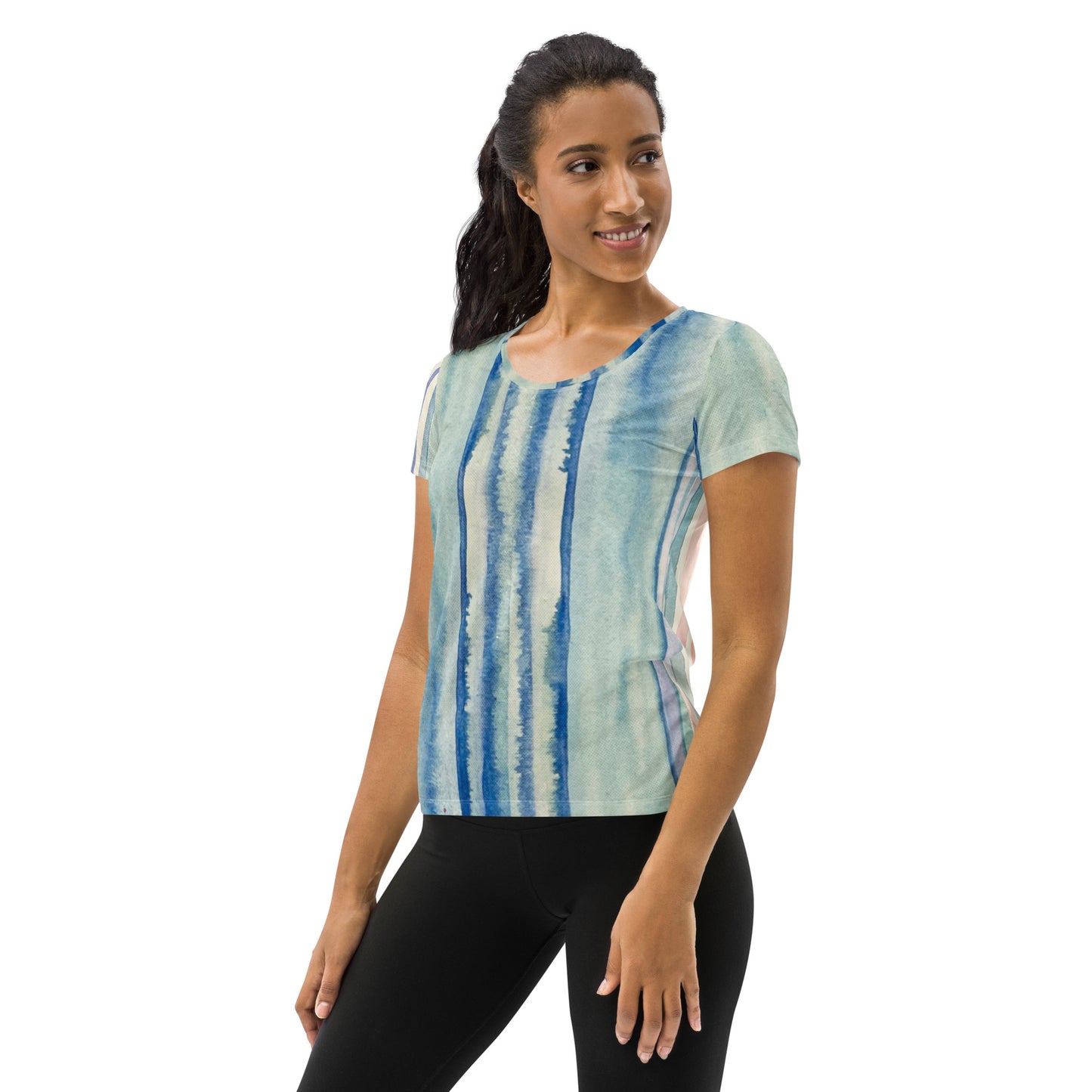 Climate Stripes All-Over Print Women's Athletic T-shirt