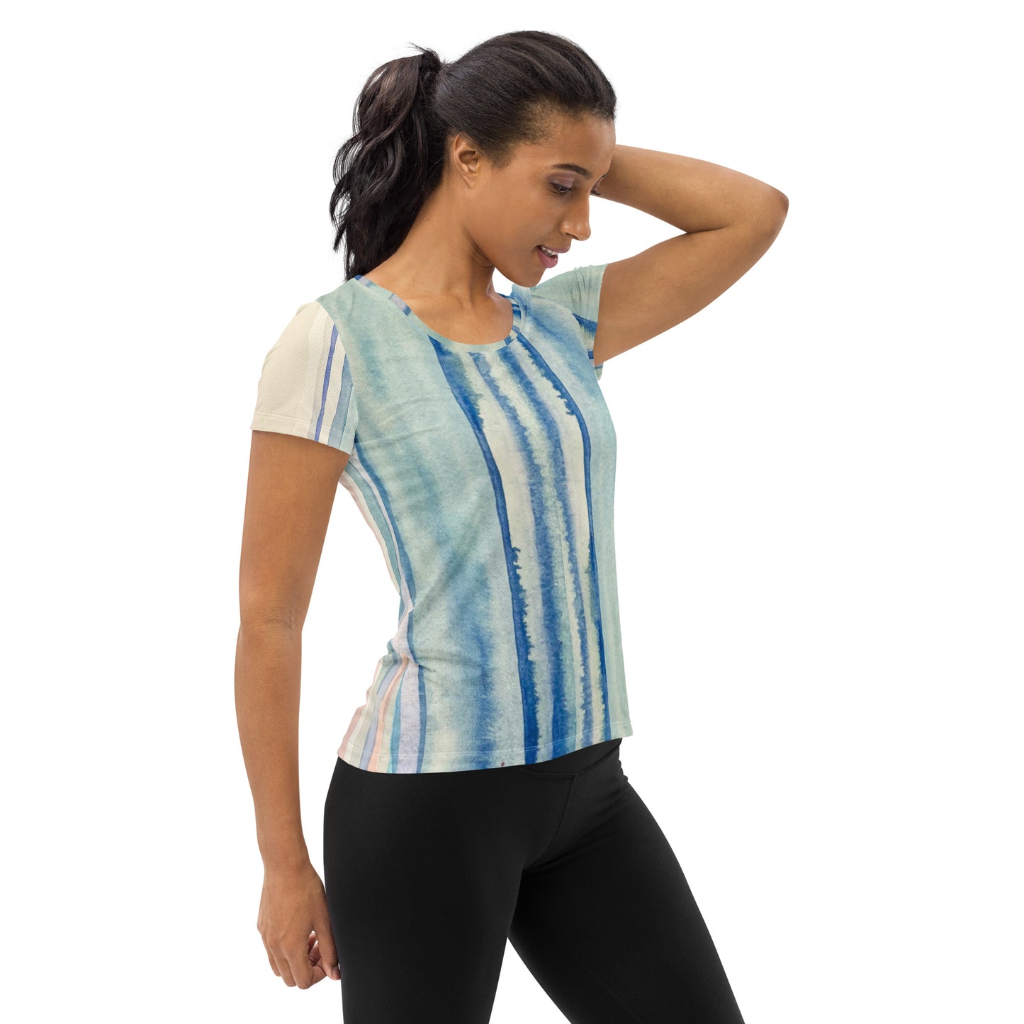 Climate Stripes All-Over Print Women's Athletic T-shirt