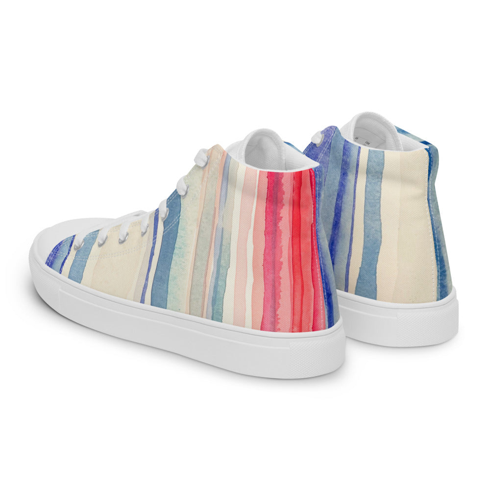 Climate Stripes Men’s high top canvas shoes