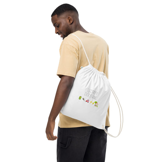 Organic cotton Electrify Everything Drawstring bag