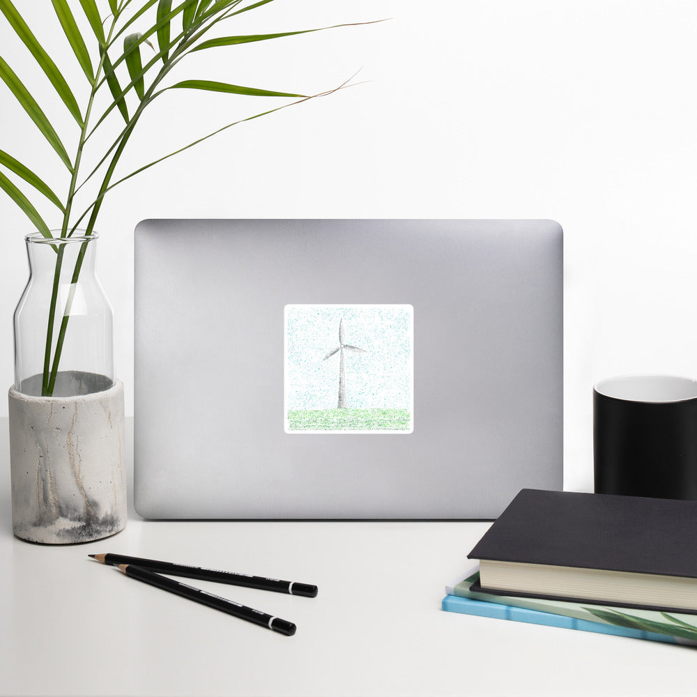 Dots and Watts Stickers- Pointillism Wind Turbine