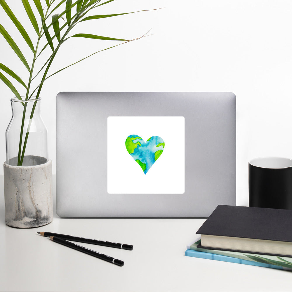 Earth Day Heart Bubble-free stickers
