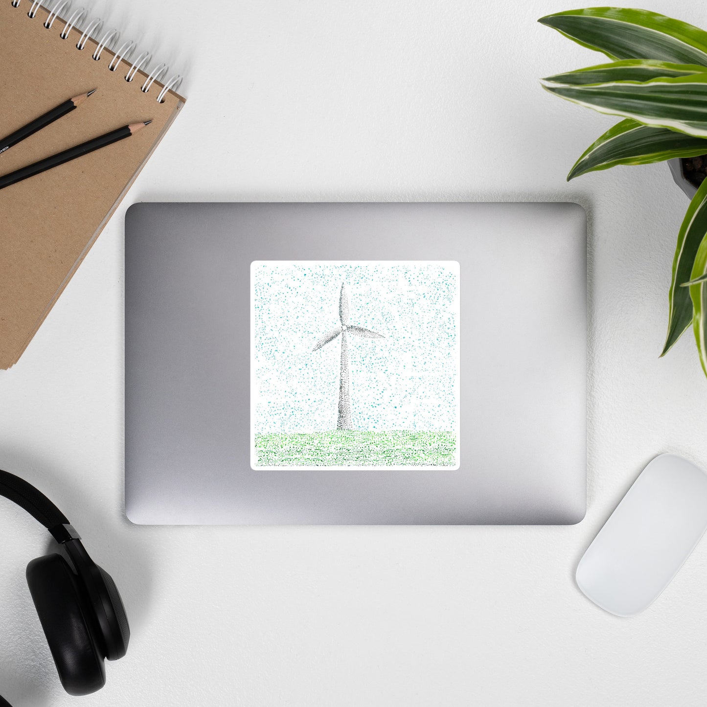 Dots and Watts Stickers- Pointillism Wind Turbine