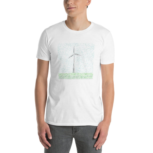 Dots and Watts Wind Turbine Pointillism Unisex T-Shirt