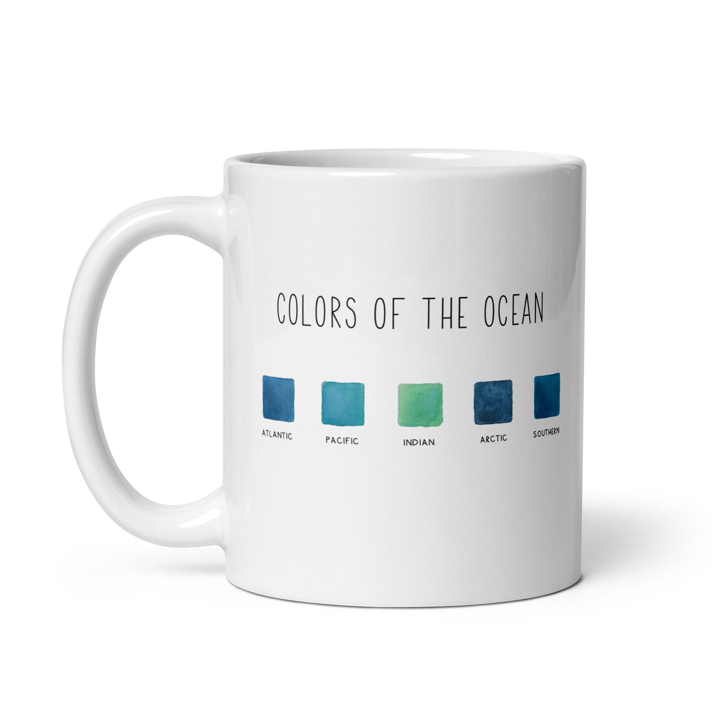 Colors of the Ocean White glossy mug
