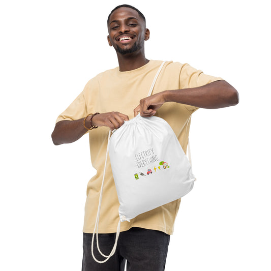 Organic cotton Electrify Everything Drawstring bag