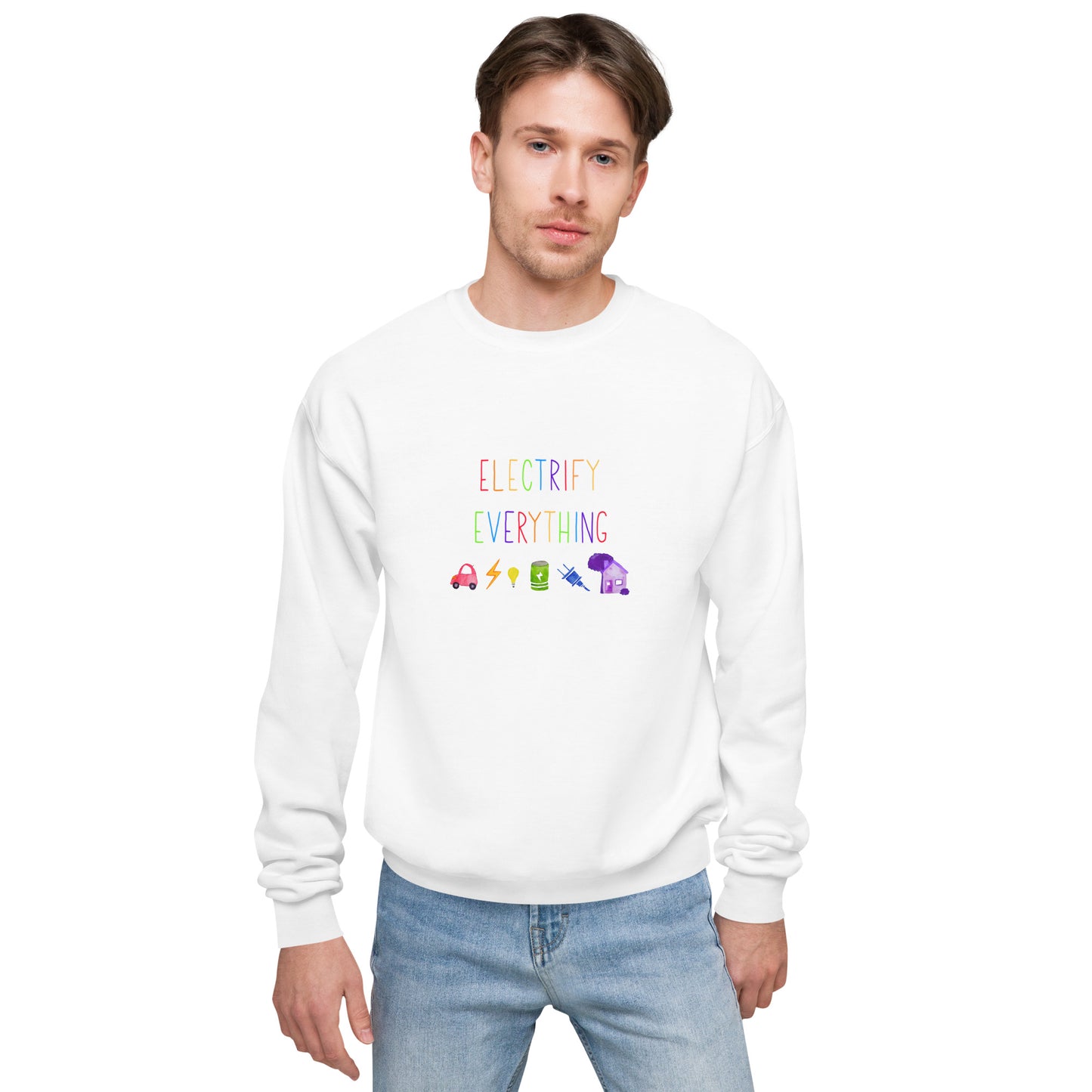 Electrify Everything Rainbow Unisex fleece sweatshirt